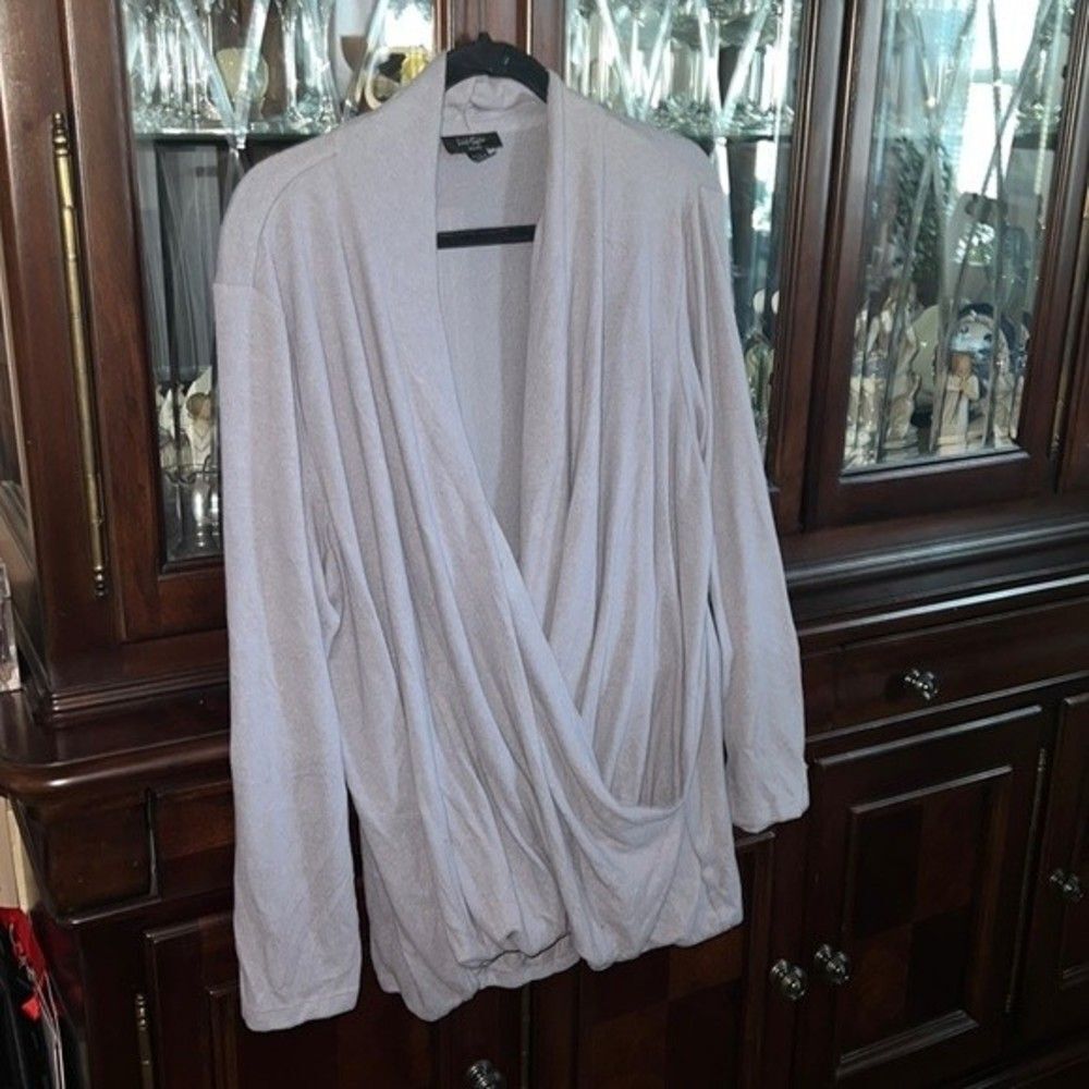 Lord & Taylor Plus Size Cross-Front Sweater - 1X
